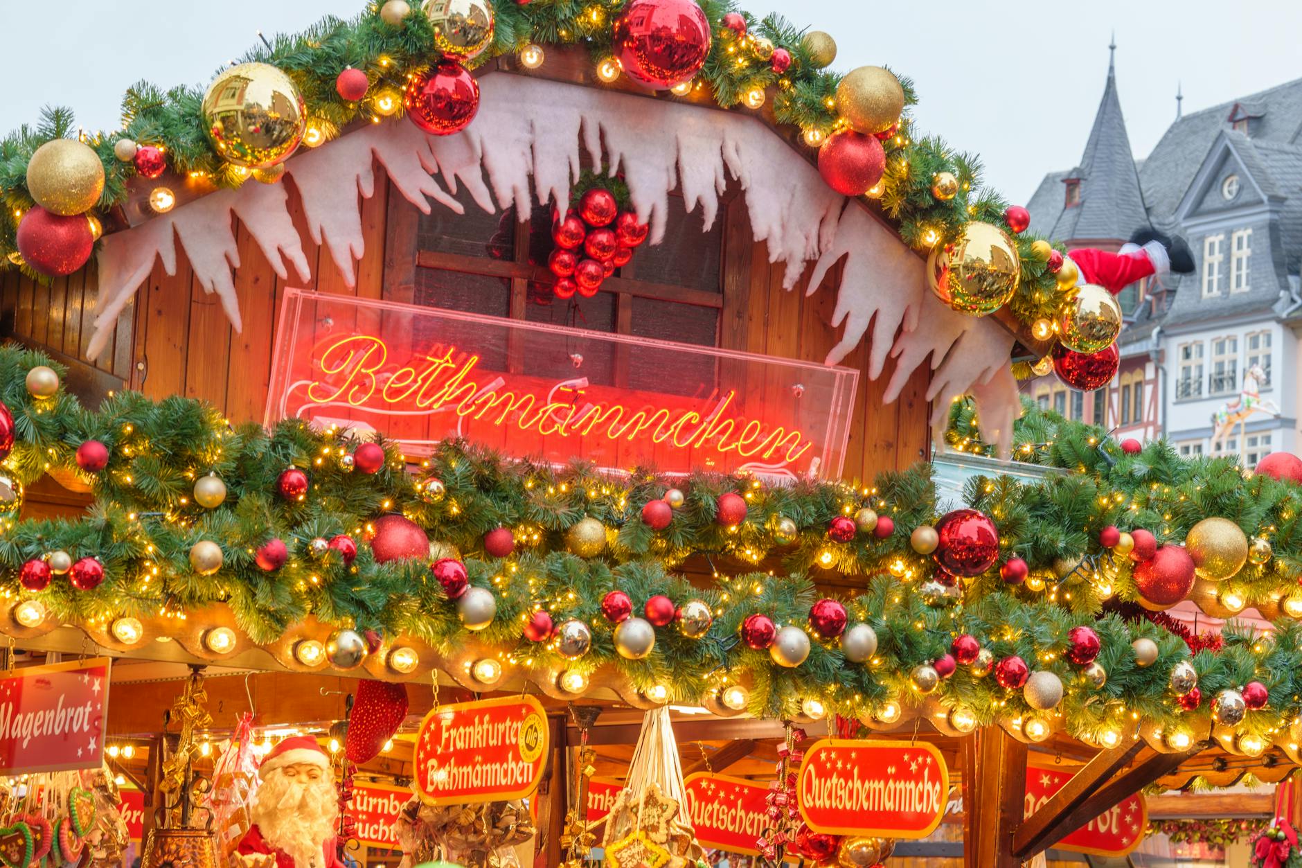 Madrid's Christmas markets with festive lights and holiday stalls
