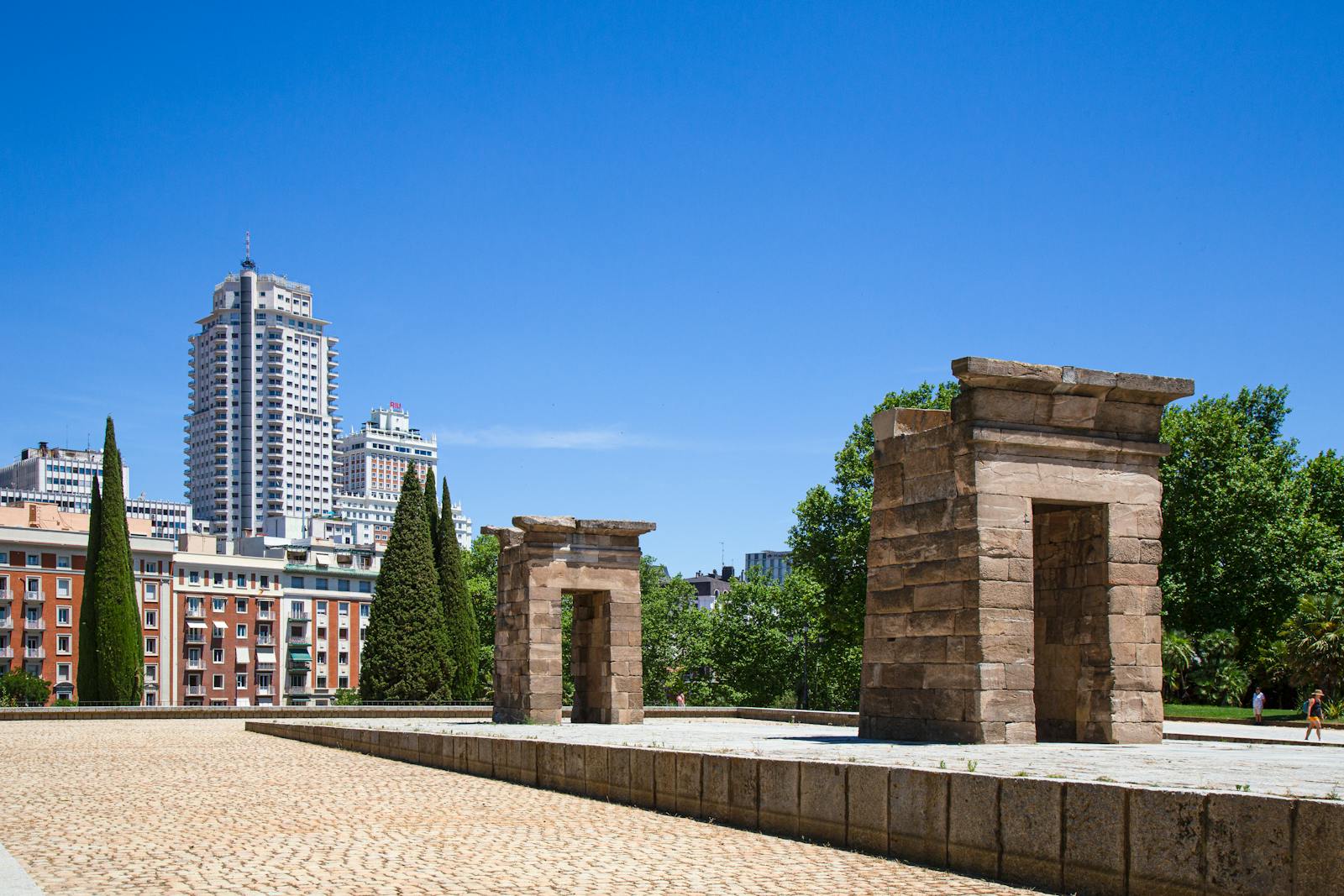 View toward Temple of Debod from Malasana area Madrid
