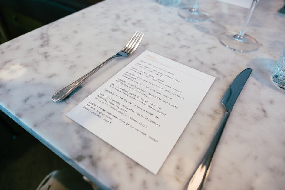 Restaurant table setting in Madrid for menú del día lunch deal