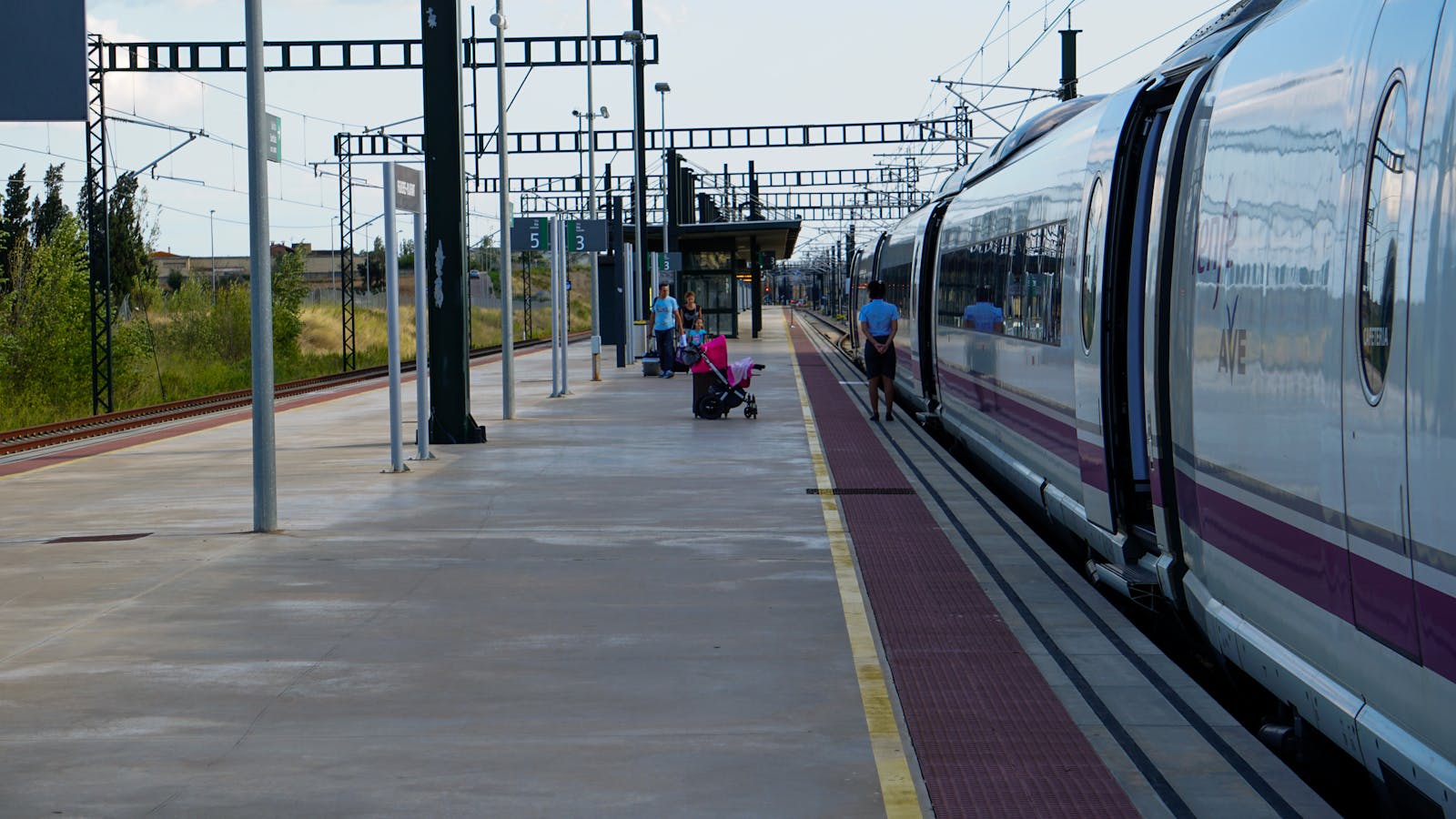 Spanish AVE high-speed train at Madrid station platform