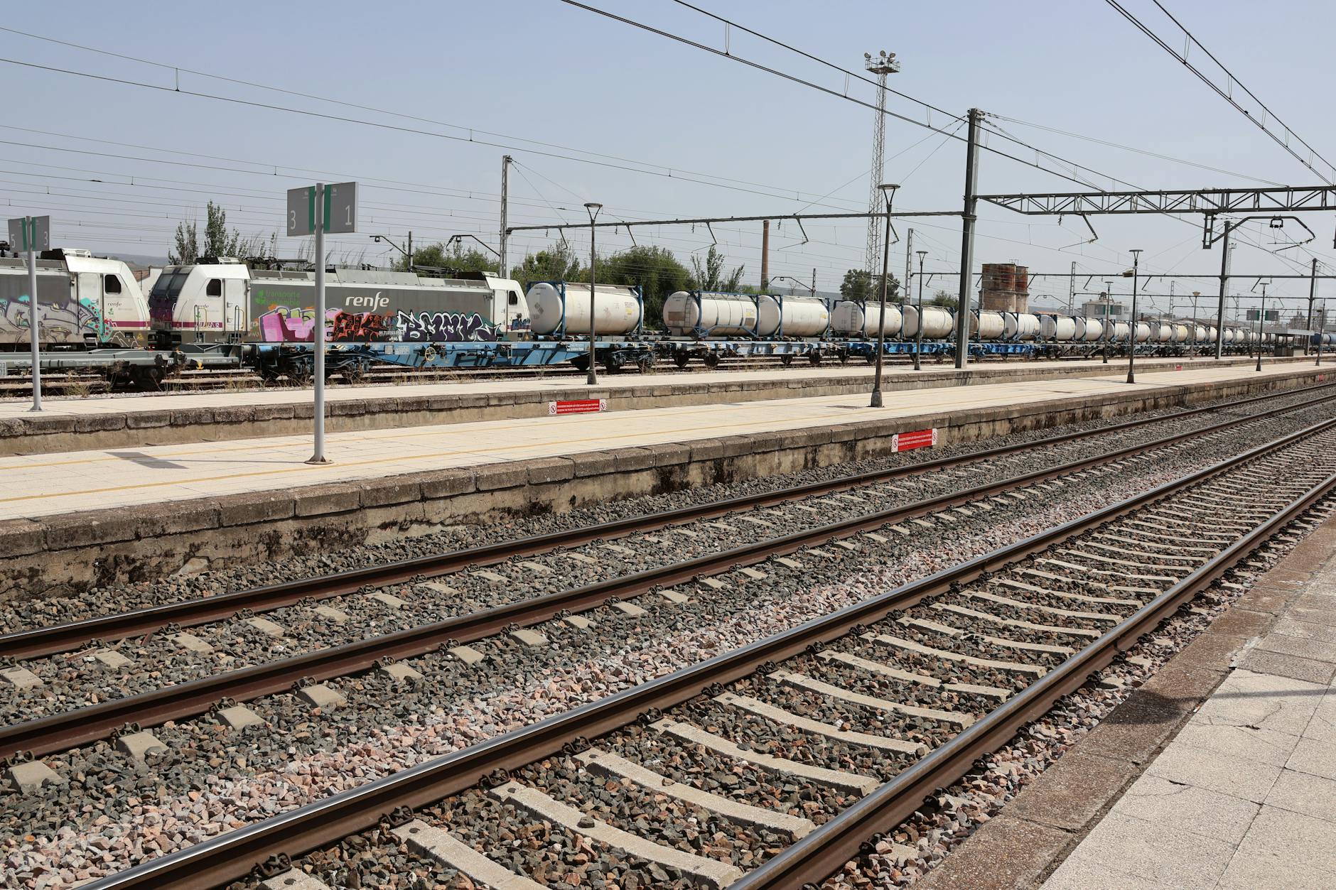 Train station platform in Spain with high speed rail