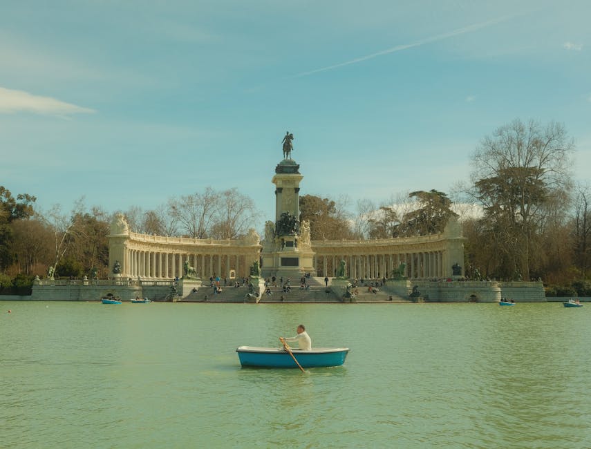 Retiro Park Madrid rowing boats lake