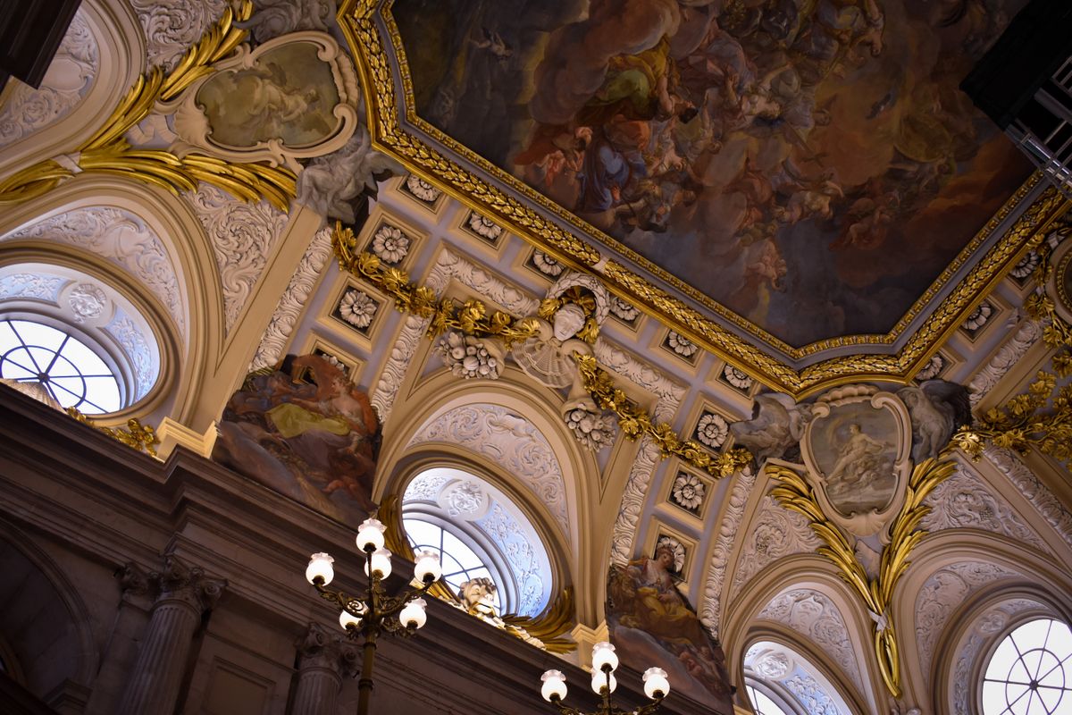 Lázaro Galdiano Museum Madrid: Best Hidden Gem Guide 2026 4 Ornate baroque ceiling with intricate painted artwork — characteristic of the palatial villa spaces in the Lázaro Galdiano Museum Madrid